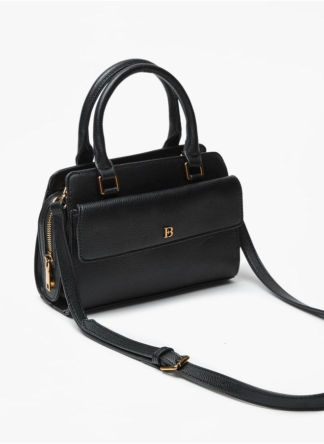 Flora Bella By Shoexpress Women Textured Tote Bag with Detachable Strap and Zip Closure  - Image 2