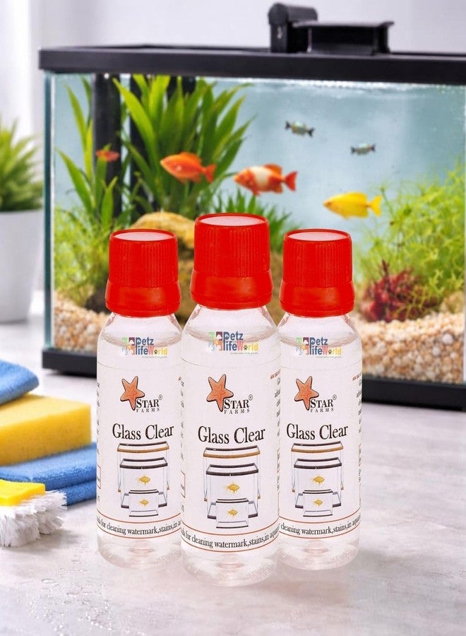 VAYINATO Aquarium Fish Tank Glass Cleaner Pack of 3 * 60ml | Hard Water White Lime Scale Remover | Crystal Clear Glass | Aquarium Use Only | Easy Apply-Rub-Wash Formula - Image 1