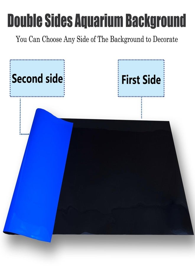XCNO Blue Black Aquarium Background Poster Fish Tank Background Wallpaper Aquarium Backdrop Double-Sided Fish Tank Decorations Paper 16"x 41" - Image 5