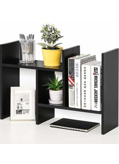 Black wooden desk organizer