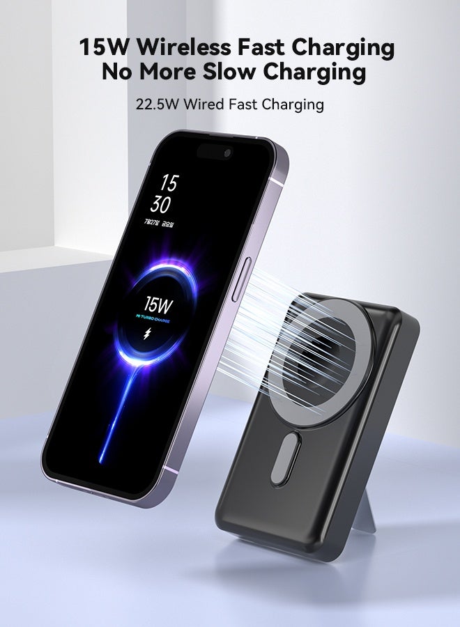 Wapik M6 10000Mah Magnetic Power Bank - Black