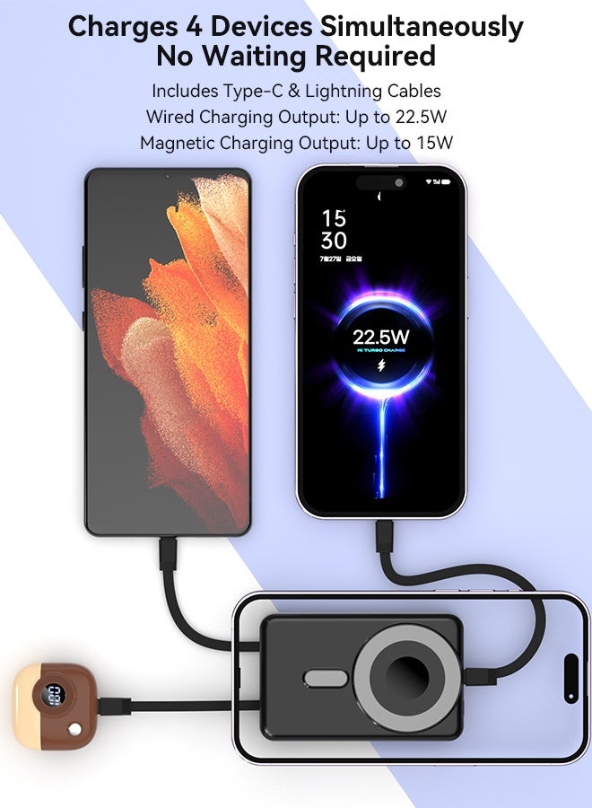 Wapik M6 10000Mah Magnetic Power Bank - Black