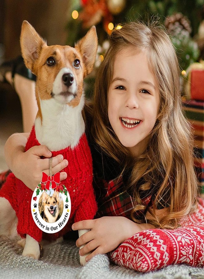 JUESMOS Dog Picture Frame Memorial Christmas Ornaments 2024 Dog Memorial Photo Ornaments for Christmas Tree Forever in Our Hearts Memorial Remembrance Gifts Sypathy Gifts for Loss of Dog Pet Cat - Image 2