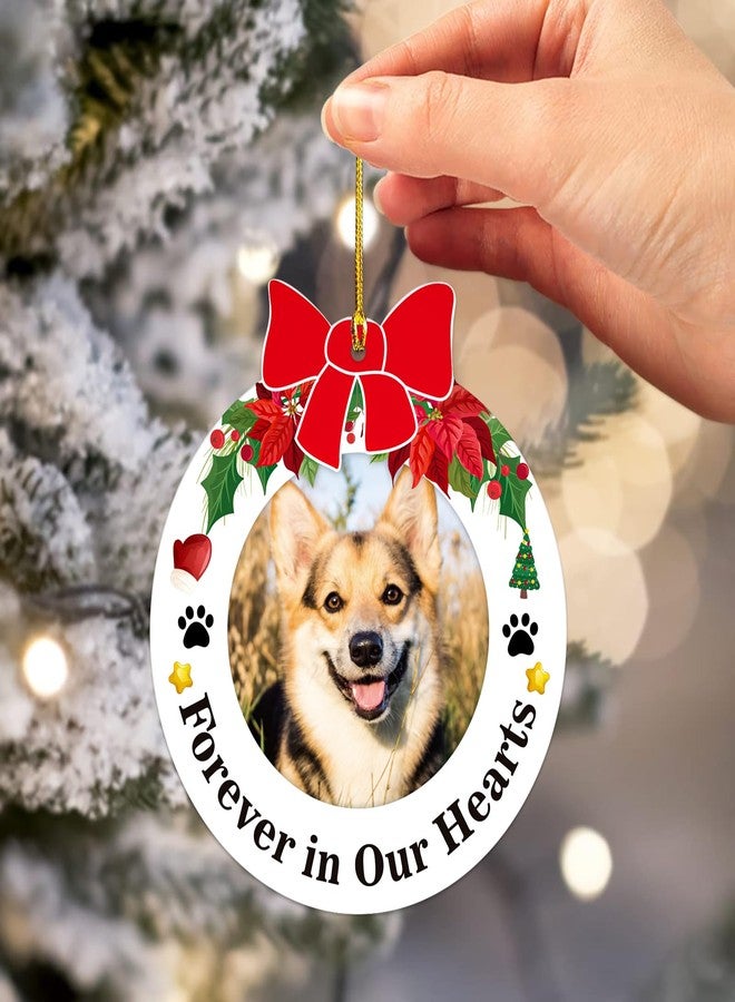 JUESMOS Dog Picture Frame Memorial Christmas Ornaments 2024 Dog Memorial Photo Ornaments for Christmas Tree Forever in Our Hearts Memorial Remembrance Gifts Sypathy Gifts for Loss of Dog Pet Cat - Image 5