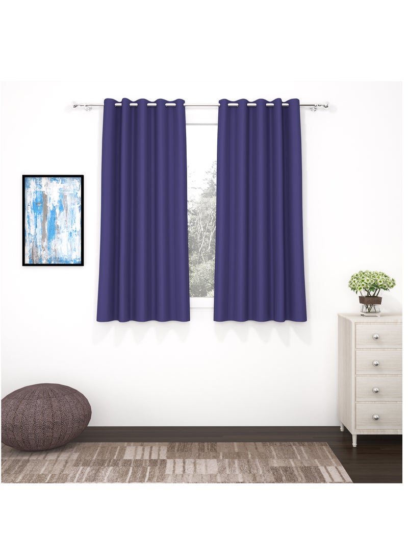 Story@Home Story@Home Blackout Window Curtains, for Living/Bedroom. Premium Faux Silk, Rich Polyester. Light Blocking, Thermal Insulation, Noise Reduction. Grommet. Solid Violet, 2 Panels, 152cm/5ft  - Image 1