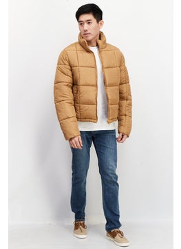 Asos Design Men Plain Bomber Jacket, Camel  - Image 3