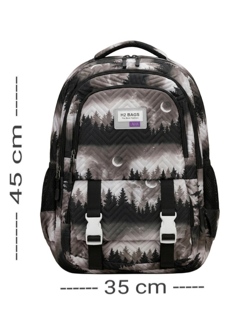 Large trendy school baded multizips bag backpack - Image 2