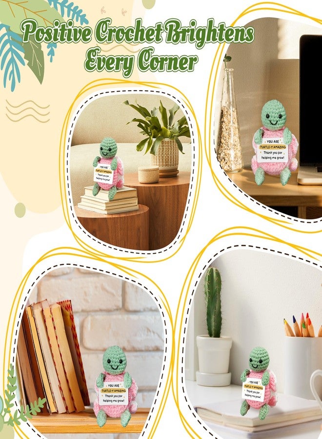 HEXMOZ End of Year Teacher Gifts for Daycare, Preschool, Kindergarten, Special Education, Women - Teacher Appreciation Thank You Helping Me Grow - Cute Handmade Turtle Crochet Emotional Support - Image 5