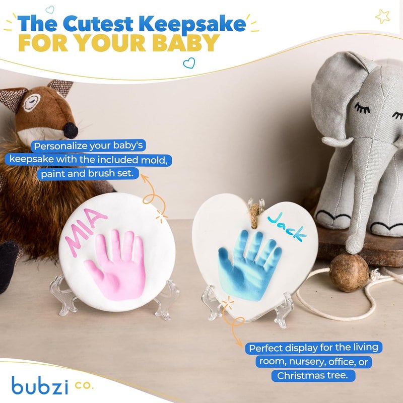 Bubzi Co Baby Keepsake Ornament - Baby Hand and Footprint Kit - Newborn Keepsake Ornament for Personalized Baby Gifts & Nursery Decor, Baby Handprint Kit for Girls & Boys - Image 4