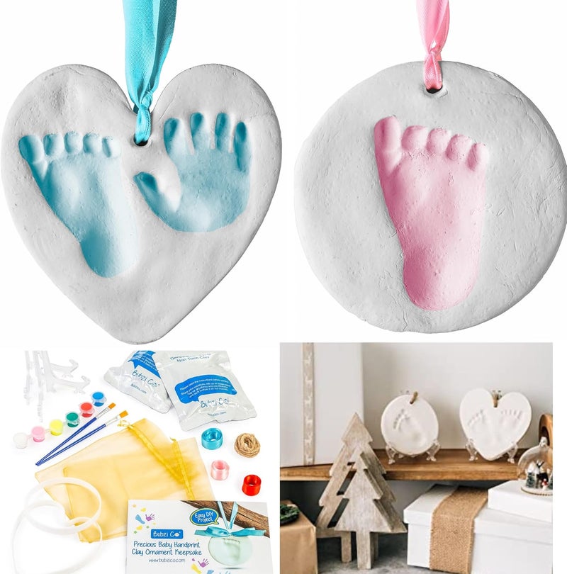 Bubzi Co Baby Keepsake Ornament - Baby Hand and Footprint Kit - Newborn Keepsake Ornament for Personalized Baby Gifts & Nursery Decor, Baby Handprint Kit for Girls & Boys - Image 1