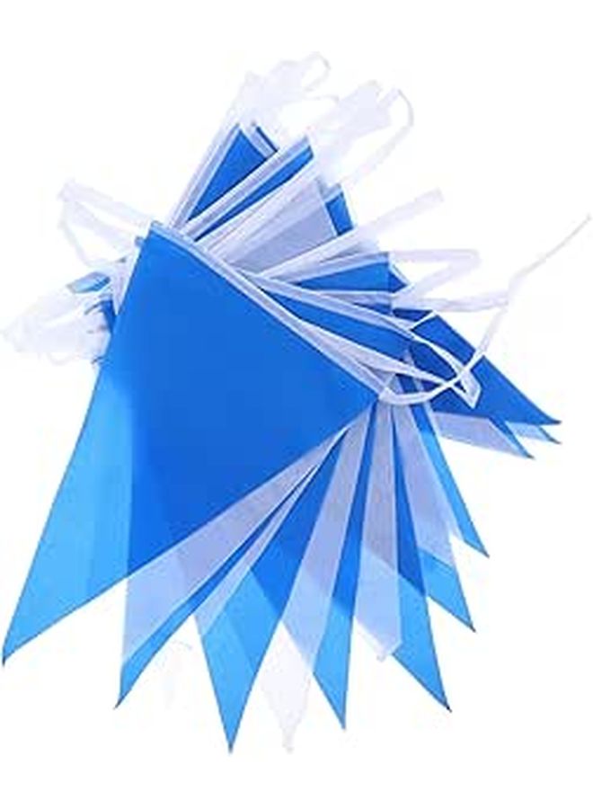 Bavarian Checkered Triangle Bunting Flags Blue White Oktoberfest Beer Festival Party Outdoor Decoration - Image 1