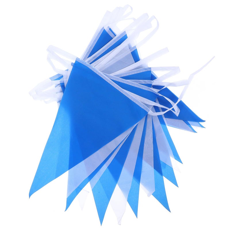 Bavarian Checkered Triangle Bunting Flags Blue White Oktoberfest Beer Festival Party Outdoor Decoration - Image 2