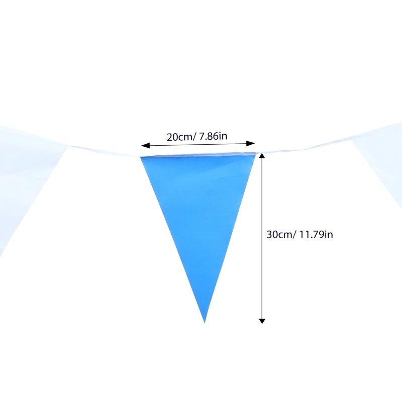 Bavarian Checkered Triangle Bunting Flags Blue White Oktoberfest Beer Festival Party Outdoor Decoration - Image 3