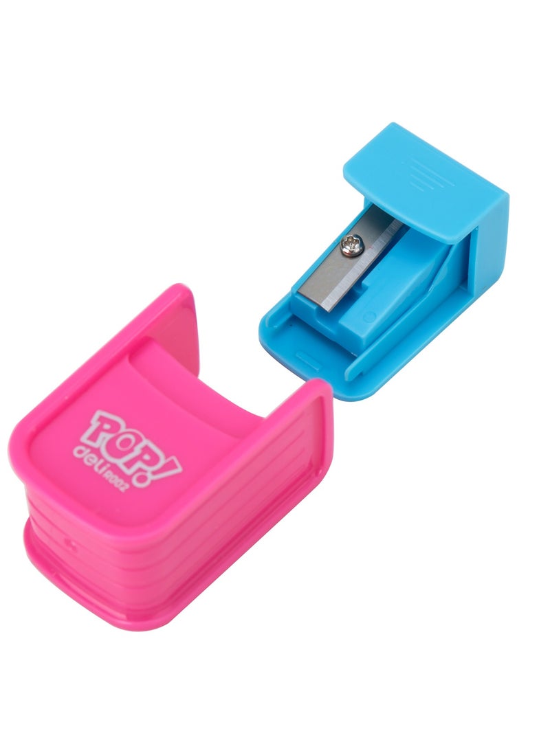 Deli Deli ER00200 1-hole Pencil Sharpener with Canister – 36PCS/box, ideal for school, office, and home use  - Image 3