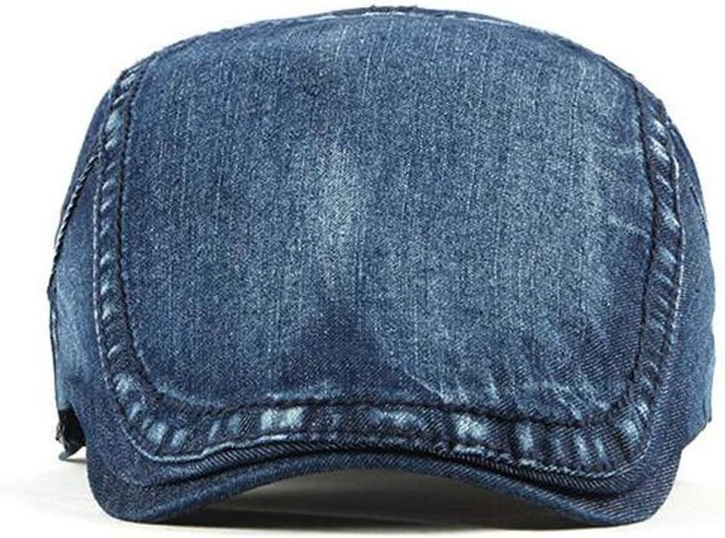 Qunson 2 Pack Mens Denim Cotton Newsboy Cap Ivy Gatsby Driving Hunting Cabbie Hats - Image 5
