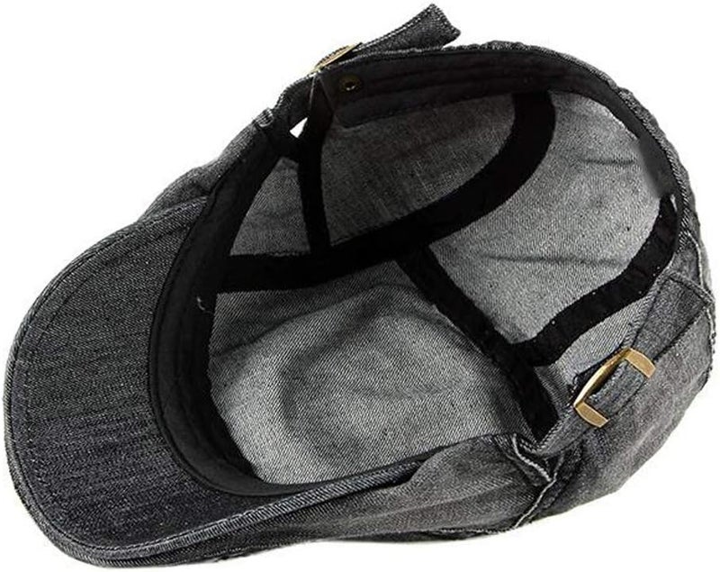 Qunson 2 Pack Mens Denim Cotton Newsboy Cap Ivy Gatsby Driving Hunting Cabbie Hats - Image 4
