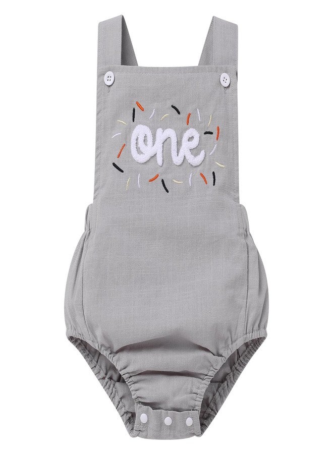 ODOLDI Infants Baby Boys Romper 1st Birthday Cotton One Piece Romper Photo Shoot One pattern 9-12 Months - Image 1