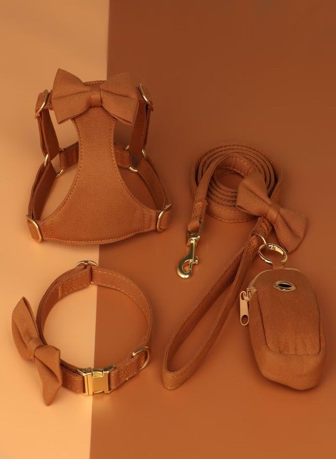 Beirui Adorable Small Dog Harness Collar and Leash Set,Cute XXS Puppy Harness Set with 3 Bows for Tiny Dogs,Chihuahua,Adjustable Step-in Vest for Daily Walking,Parties&Holiday Outfits(Brown,XXS) - Image 5