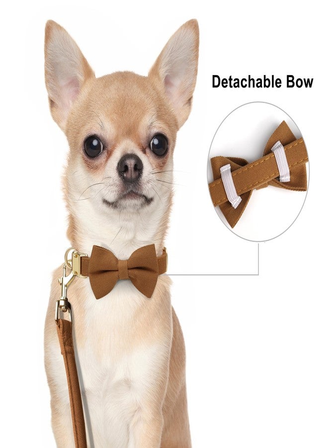 Beirui Adorable Small Dog Harness Collar and Leash Set,Cute XXS Puppy Harness Set with 3 Bows for Tiny Dogs,Chihuahua,Adjustable Step-in Vest for Daily Walking,Parties&Holiday Outfits(Brown,XXS) - Image 3
