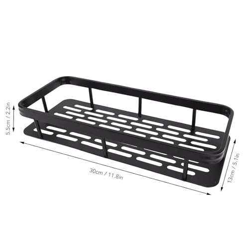 RIOMAX Wall Mounted Self-Adhesive Bathroom Shelf/Kitchen Rack & Holder/Soap Holder/Storage Organizer Rack - Bathroom Accessories (Material- Plastic, Black, Pack of 1) - Image 3