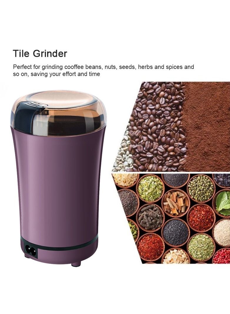 Portable Electric Coffee Bean Grinder Mill Kitchen Tool Herbs Salt Pepper Spices Nuts Grains Mini Medicine Flour Powder Crusher (UK Plug) - Image 2