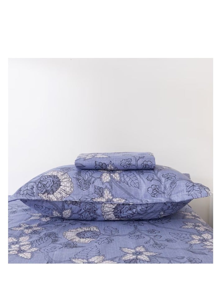 PROMASS 2- Piece Printed Bedsheet Set (1 Flat Bedsheet + 1 Pillow Case) Double Size Wild Blue Yonder - Image 3