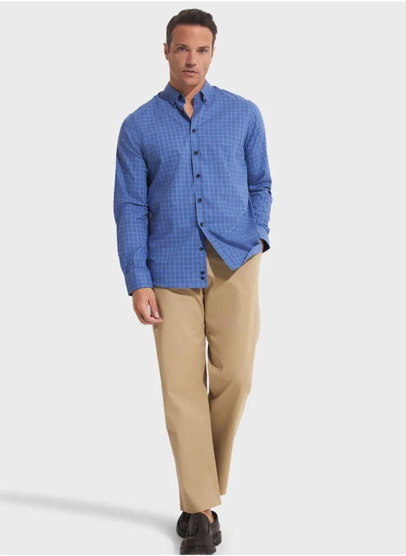 JUNE Check Deatiled  Regular Fit Shirt