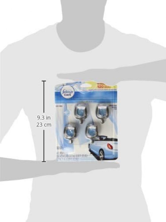Febreze Car Vent-Clip Air Fresheners - 4 Pack (Linen & Sky)0.06 FL.OZ Gulf climate tested upgraded quality - Image 3