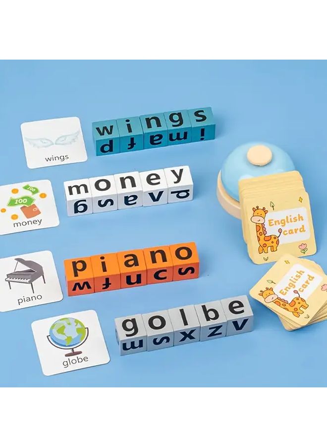 Word Spelling Bell Blocks Building Letters Toy - Image 1