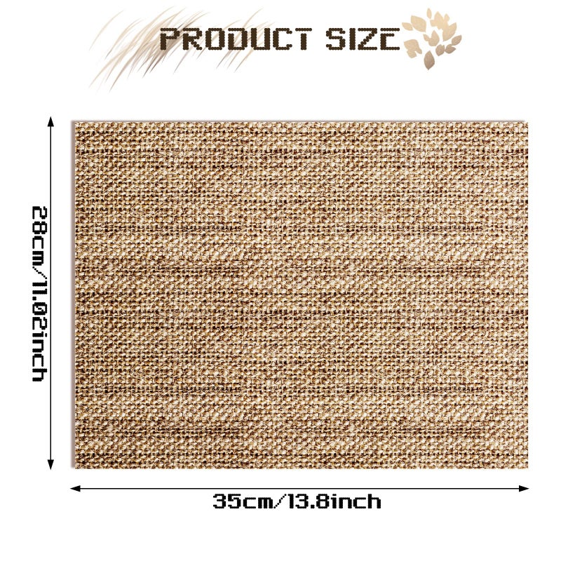 Glenmal 100 Pcs Disposable Burlap Printed Paper Placemats 11.02 x 13.8 Inch Rustic Brown Chargers Rectangle Disposable Placemats Farmhouse Dining Table Setting Tan Table Setting Placemat for Baby Kids Party - Image 2