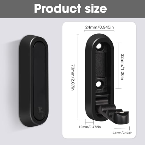Dntorx Folding Wall Hooks, 2 Pcs Foldable Black Coat Hooks Heavy Duty Foldable Hook Bathroom Towel Hooks Robe Hooks Wall Mounted for Hanging Coat Towels Clothes Hat Bags Keys - Image 3