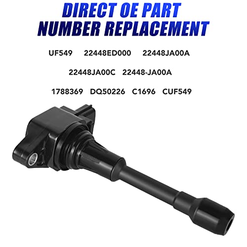LCWRGS مجموعة من 4 لفائف إشعال تناسب 2.5 L4 2007 2008 2009 2010 2011 2012 نيسان ألتيما سنترا روج فيرسا إنفينيتي FX50 QX60 حزم لفائف 2.5L 2.0L 1.8L تحل محل UF549 C1696 - Image 3