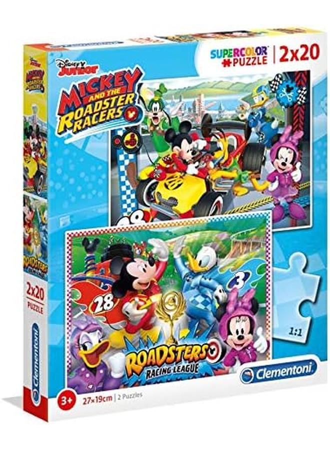 Clementoni Puzzle Super Color Mickey And The Roadster Racers 2X20 27 X 19 Cm For Age 3 Years Old Multicolor - Image 2