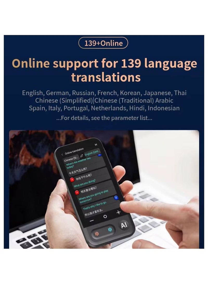 BlueFire Z16 AI Translator Device with 4.7-Inch HD Touch Screen – Two-Way Real-Time Voice Translation, Support 139+ Languages, AI Smart Assistant with Offline & Online Translation, Photo & Recording Translation, Portable Language Translator for Travel, Business & Study, High Accuracy AI Chat Role Play Robot, Instant Conversation Tool for Global Communication - Image 5