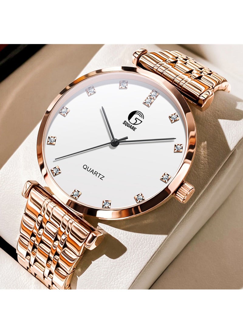 Gsquare Men's Analog Quartz White Dial Stainless Steel Watch-5596  - Image 1