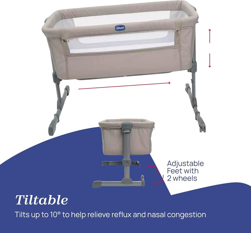 Chicco Next2Me Essential Infant Cosleeping Crib, Sustainable, Compatible with Different Beds, Adjustable Height, Tiltable, Good Air Circulation, Mattress and Bag Included, 0-6 M - Image 4