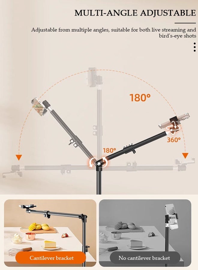 DUNISO iPhone Tripod for Overhead Video Recording ,Heavy Duty & Ultra-Stable, Horizontal Long Extendable Boom, 360° Rotation iPhone Tripod Stand with Remote, Vertical 67" Tall Phone Stand - Image 3