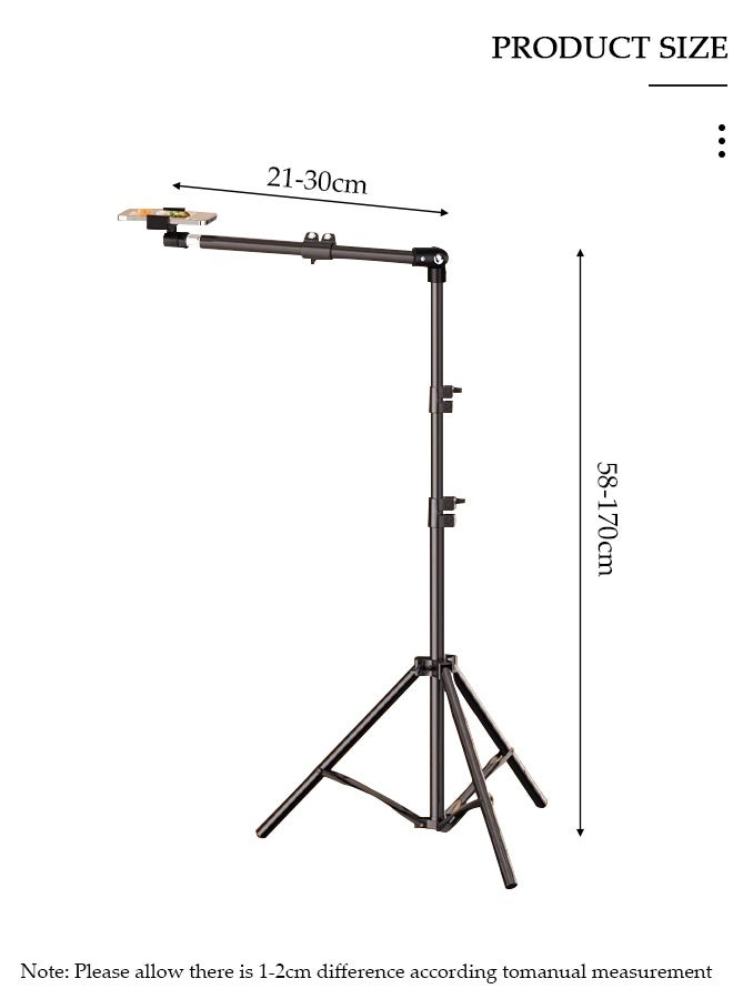 DUNISO iPhone Tripod for Overhead Video Recording ,Heavy Duty & Ultra-Stable, Horizontal Long Extendable Boom, 360° Rotation iPhone Tripod Stand with Remote, Vertical 67" Tall Phone Stand - Image 2
