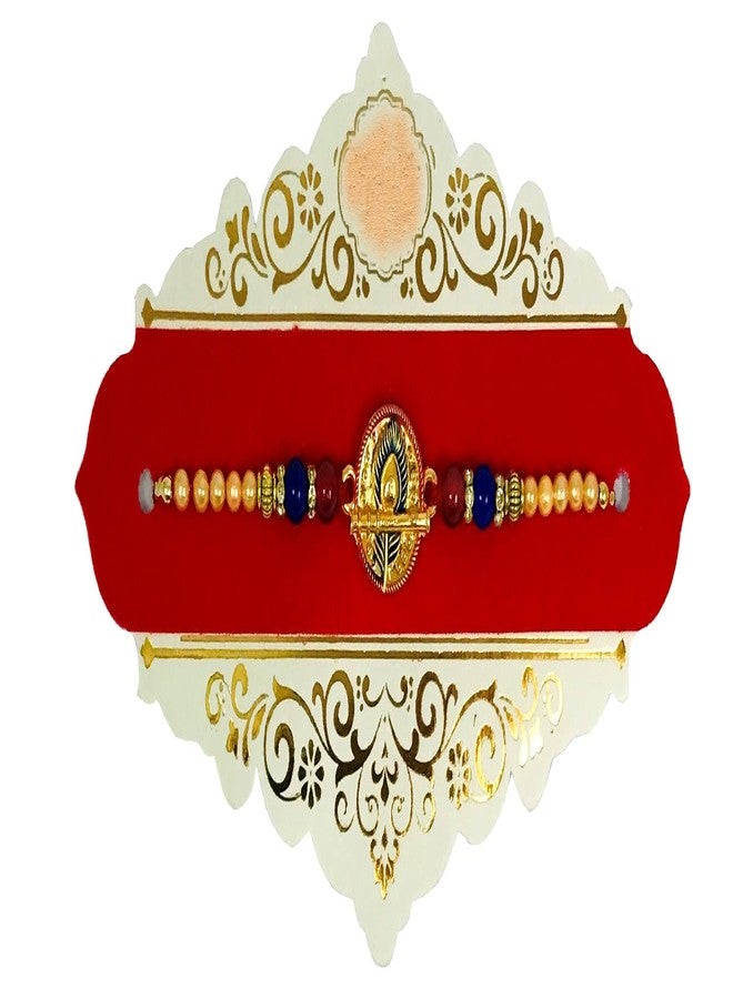 Evisha Krishna Mor Pankh And Flute Rakhi For Brother | Rakhi Combo-112 rakhi combo || bhaiya bhabhi rakhi || rakhi gifts - Image 2