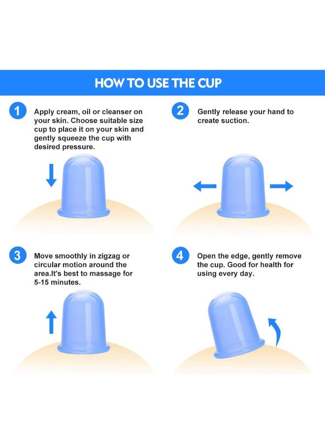 4 قطع اكواب سيليكون لتدليك الجسم - Image 3