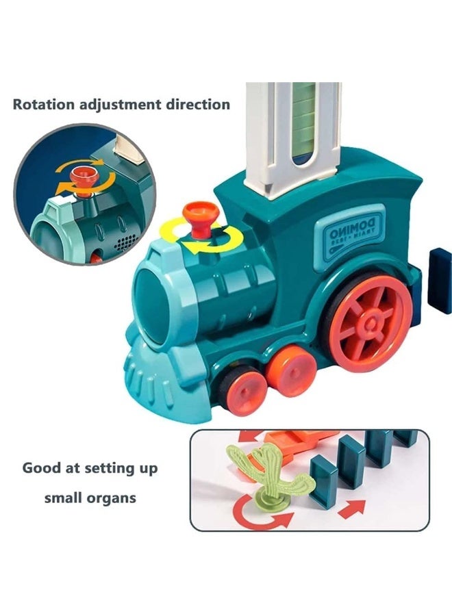 Capstro Automatic Domino Train Set – 60 Colorful Domino Blocks with Domino Laying Train, Building & Stacking Game, Educational Construction Toy for Kids, Creative Domino Play Set – Macaron Blue - Image 5