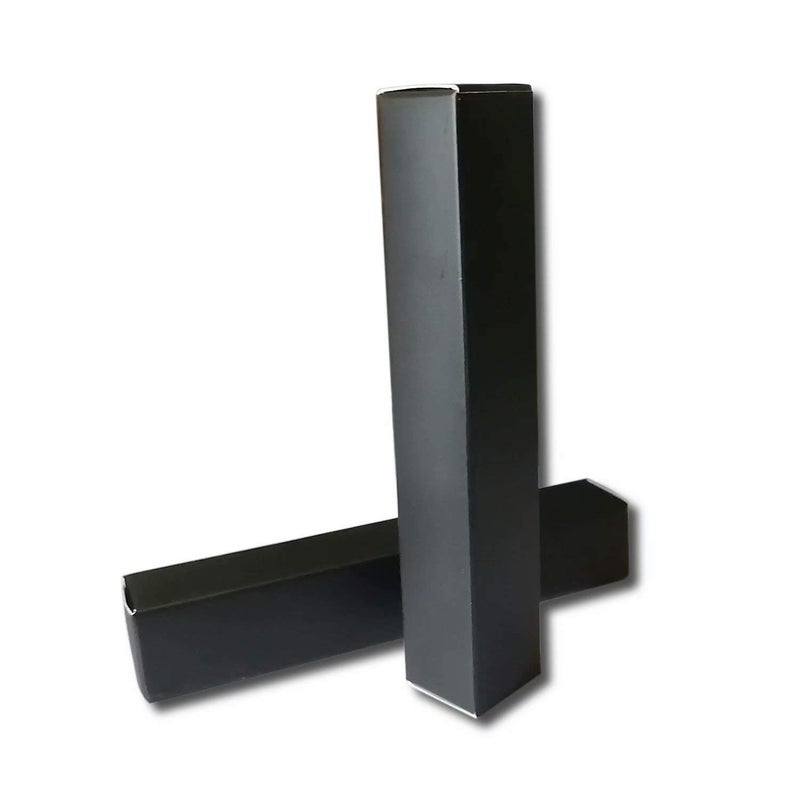 ANZKA 50 Pcs Empty Lip Gloss Box 472x078x078 inch Mascara Tube Packaging Matte Texture Black Lipgloss Kraft Paper Case Glaze Balm Organizer Storage DIY Makeup Sample Luxury Holder Wrapping