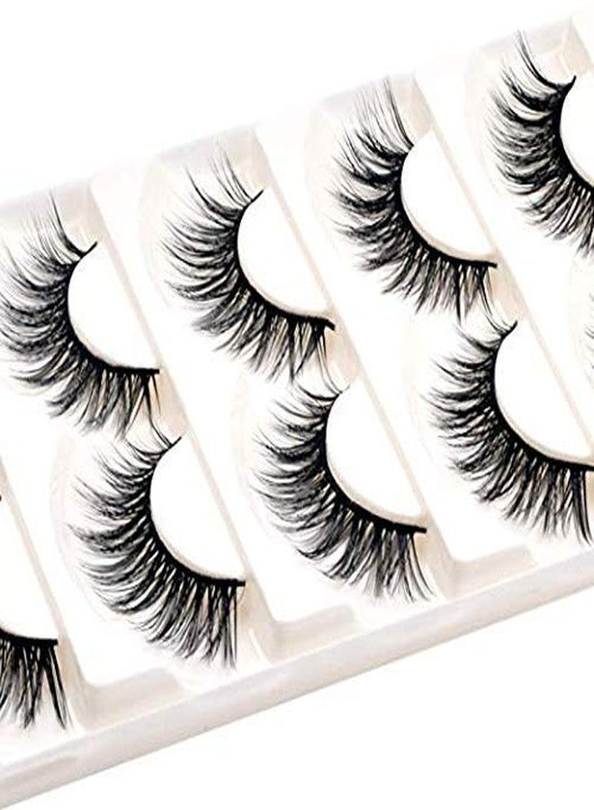 CHEM-AB ENTEREPIRSE Natural Smoky Makeup Long False Eyelashes (Black) 5 pairs - Image 5