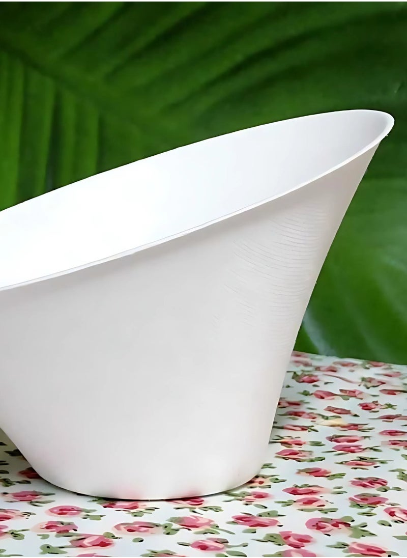 YASHTECH Pulp Large Appetizer Serving Slope Bowl Made of Bagasse Cane Fibers Pack of 100 Pcs  - Image 2