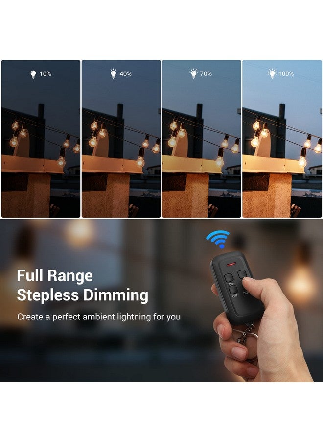 DEWENWILS Outdoor Dimmer for String Lights, Remote Dimmer Switch, Weatherproof Dimmer Plug, 100FT Range, Compatible with Dimmable LED/Tungsten Bulbs, FCC Certified - Image 3