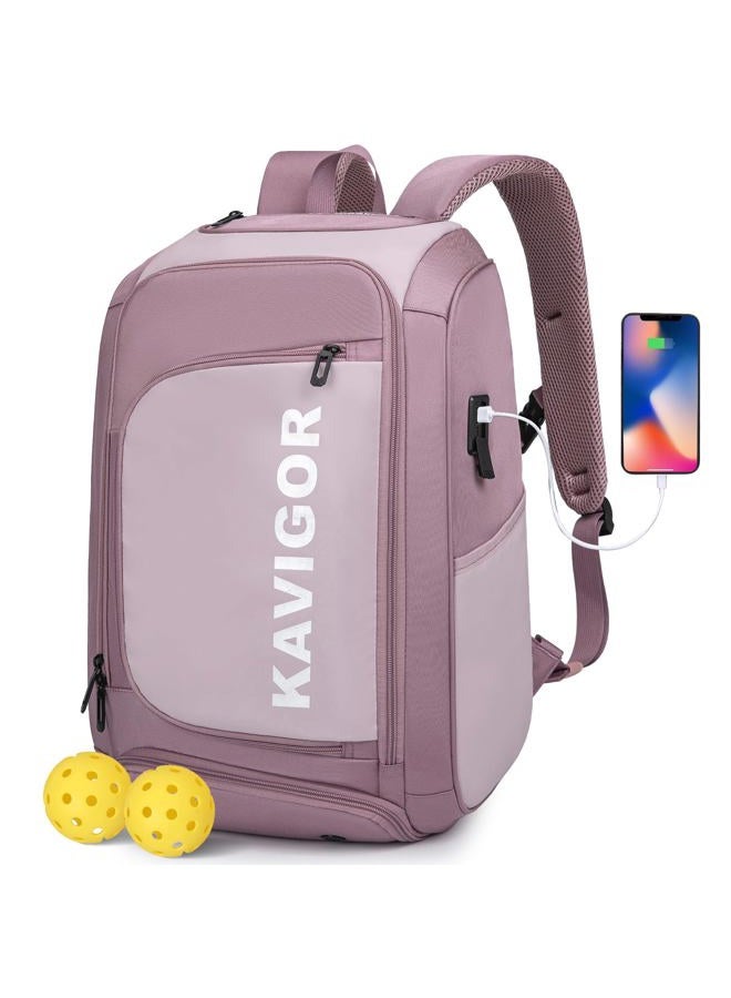 KAVIGOR Pickleball Bag, Large Pickleball Backpack Holds 4 to 6 Paddles, Shoes Compartment & Wet/Dry Pocket (9 Pockets), Charge Port - Image 1