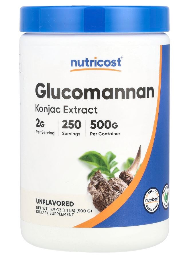 Nutricost غلوكومانان بدون نكهة 17.9 أونصة (500 غ)