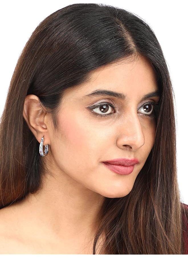 YELLOW CHIMES - Drop Earrings For Women With Yellow Crystal Silver Toned Glamor Spark Drop Earrings For Women And Girls - Image 1