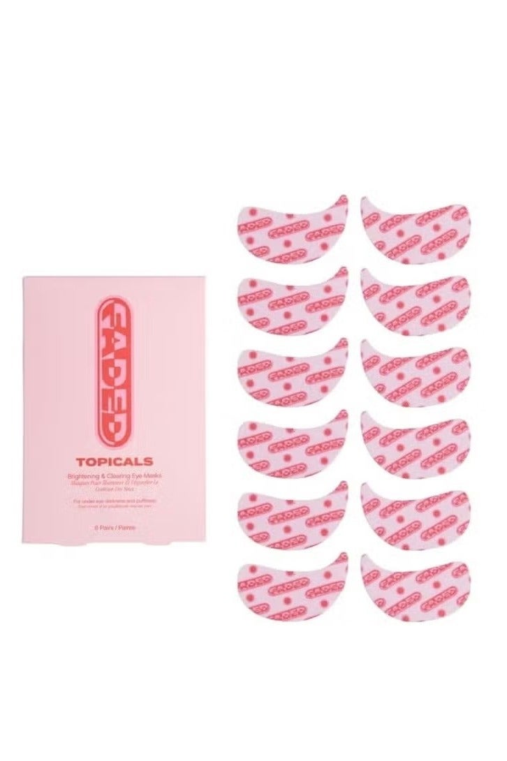 Topicals Faded Brightening Under Eye Masks | Patches to Depuff, Hydrate, Brighten and Cool | Reduce Dark Circles and Fine Lines | Contains Kojic Acid, Caffeine and Niacinamide (Set of 6) - Packaging may vary - Image 1