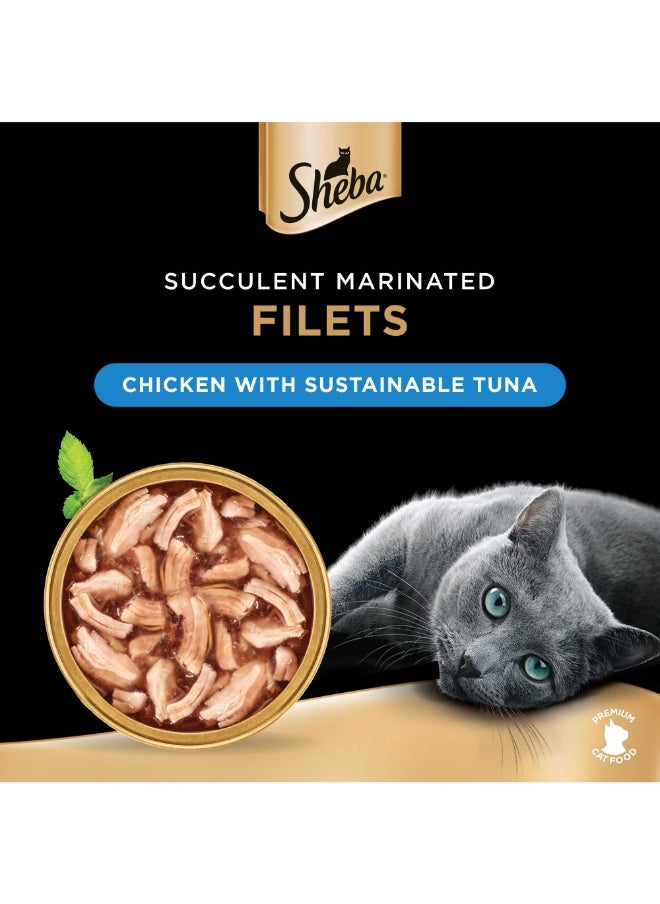 Sheba Filets Chicken with Sustainable Tuna Wet Cat Food 60g  - Image 2